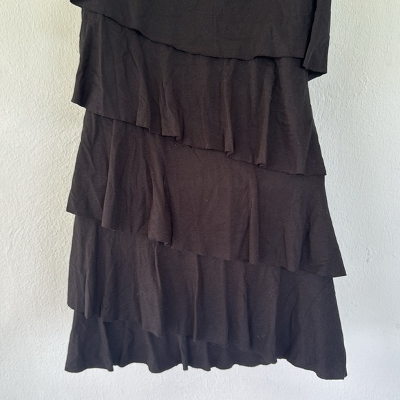 Express black tiered ruffle sleeveless modal stretch long tunic tank size small - Picture 10 of 12